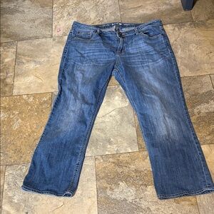 Apt. 9 Womens 14 Straight Crop Jeans Medium Wash Embroidered Pockets Stretch